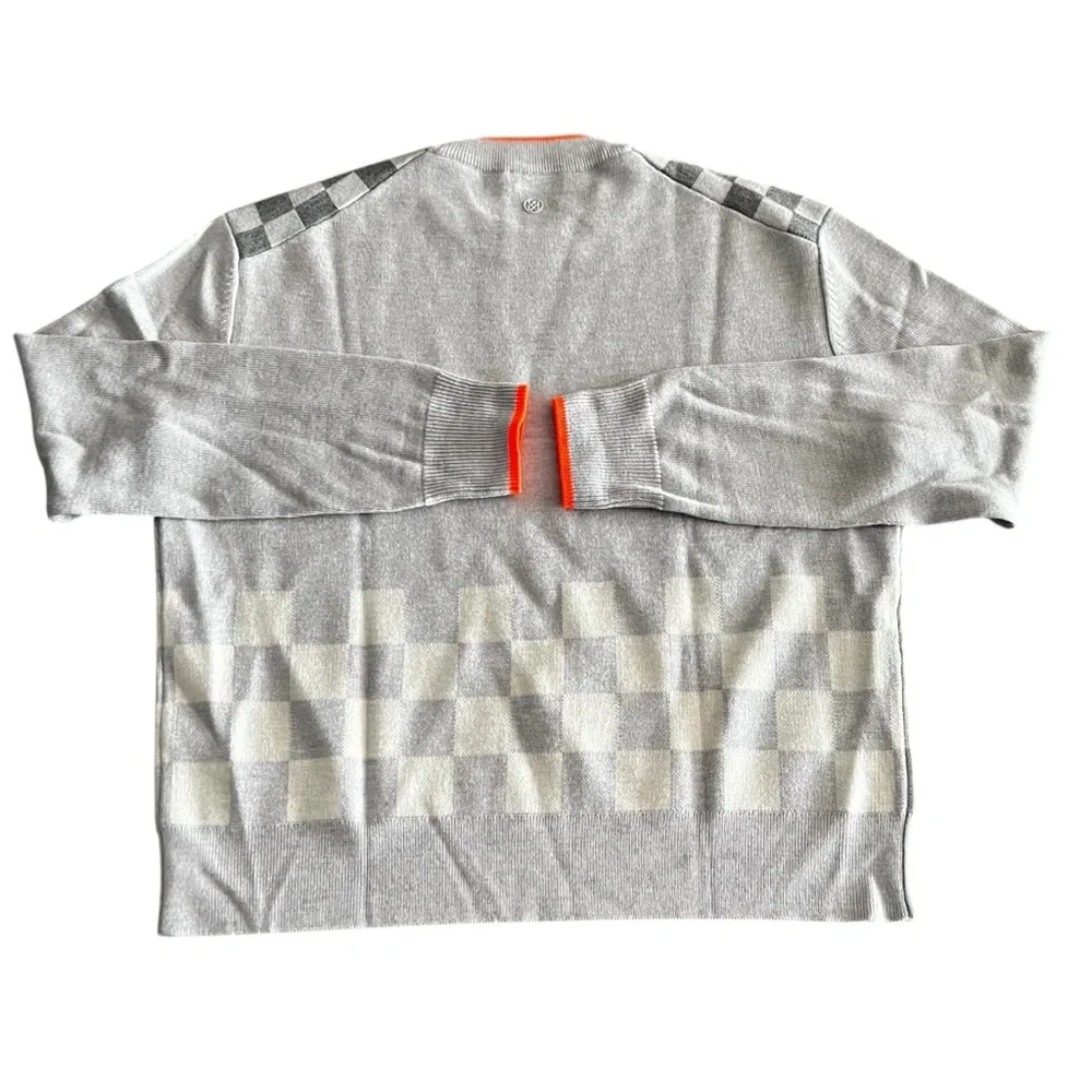G/FORE Womens Jacquard Checkmate Crewneck Golf Sweater size Large - Picture 9 of 11
